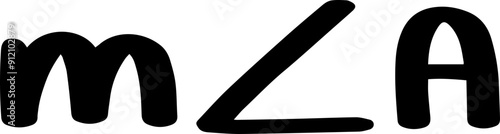 Geometric symbols math measure of angle A 