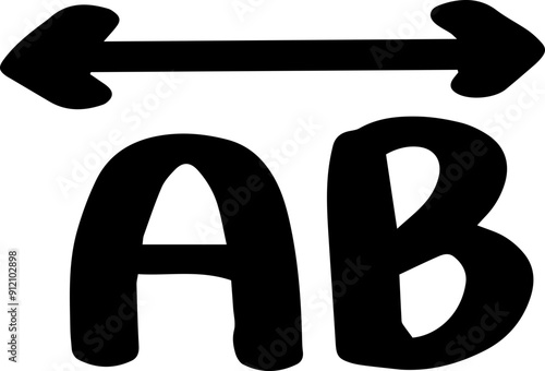 Geometric symbols math line AB