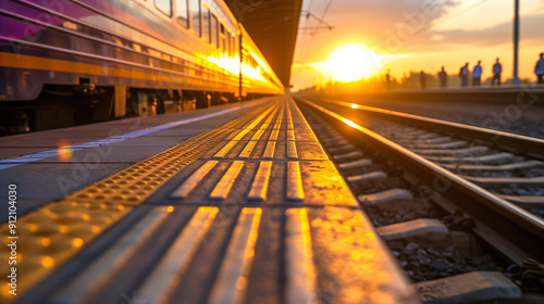 Scenic Walkway by the Train Platform, A Path by the Rails