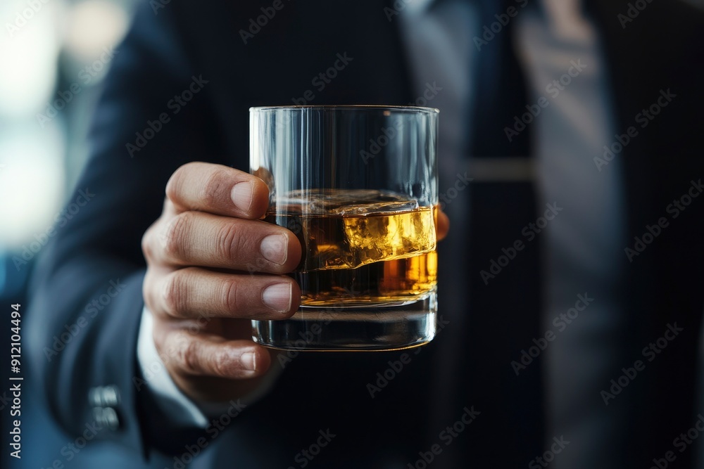 businessmen holding a glass of whiskey with generative ai businessmen holding a glass of whiskey with generative ai