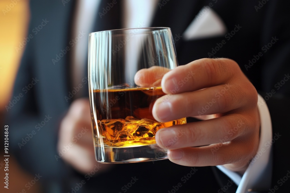 businessmen holding a glass of whiskey with generative ai businessmen holding a glass of whiskey with generative ai