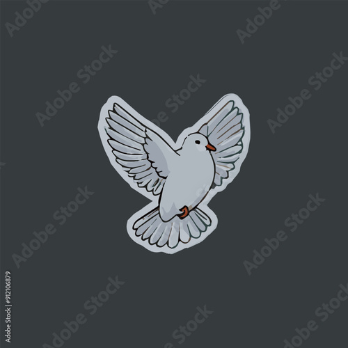 Dove sticker Design vector file. photo