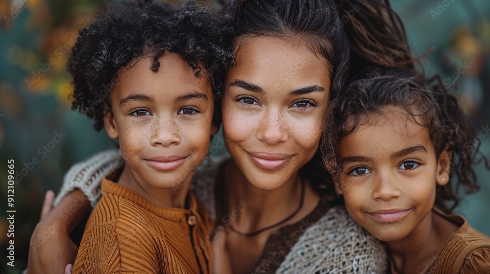 Elegant Portrait of a Mother and Her Children Elegant Portrait of a Mother and Her Children