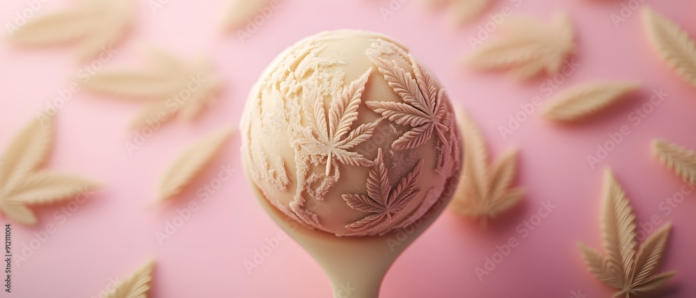 Marijuana Leaf Easter Egg on Pink Background. Marijuana Leaf Easter Egg on Pink Background.