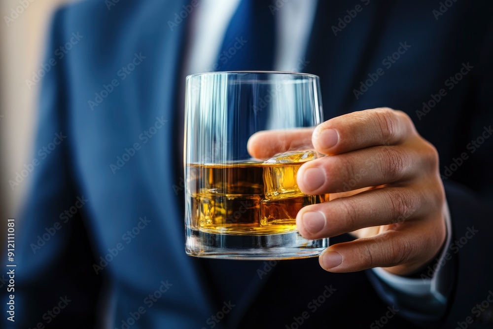 businessmen holding a glass of whiskey with generative ai businessmen holding a glass of whiskey with generative ai