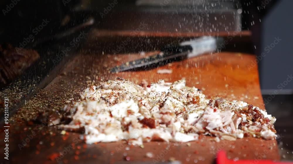 Turkish Street Food Kokorec made with sheep bowel cooked in wood fired oven. Turkish Street Food Kokorec made with sheep bowel cooked in wood fired oven.