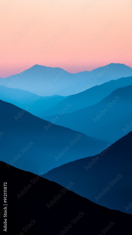 © Aleksandra - A panoramic view of a majestic mountain range during sunset with layers of colors in the sky and a serene valley below capturing the aweinspiring beauty of the natural landscape © Aleksandra - A panoramic view of a majestic mountain range during sunset with layers of colors in the sky and a serene valley below capturing the aweinspiring beauty of the natural landscape