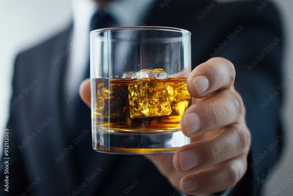 businessmen holding a glass of whiskey with generative ai businessmen holding a glass of whiskey with generative ai