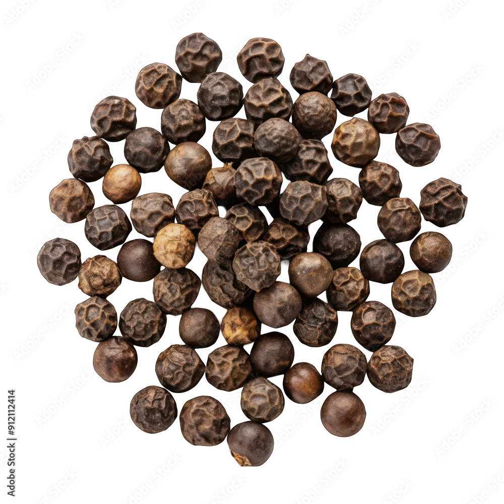 Obraz premium Peppercorn top view isolated on transparent background