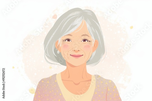 笑顔の日本人のおばあちゃん（おばあさん・祖母・終活・シニア・老後・老後資金）