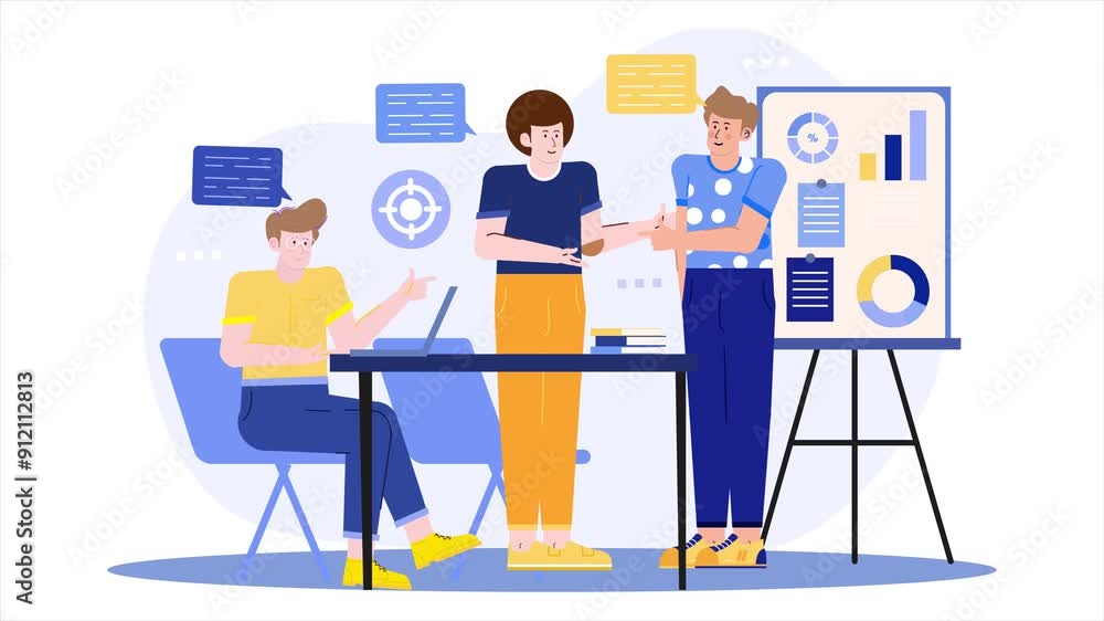 business people in meeting room discussion illustration business animated video business people in meeting room discussion illustration business animated video