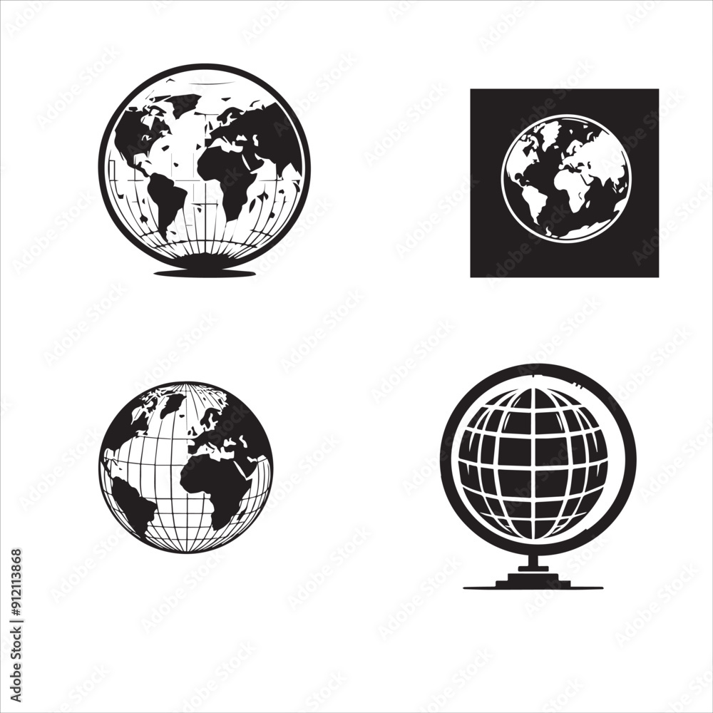 Obraz premium globe silhouette, globe icon, globe vector, 