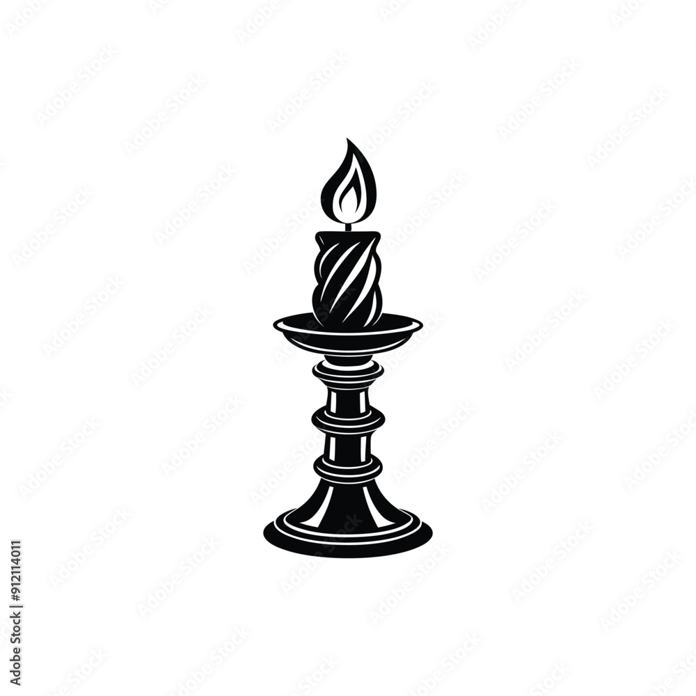 Creative Candle Stick Silhouette Vector Art Creative Candle Stick Silhouette Vector Art
