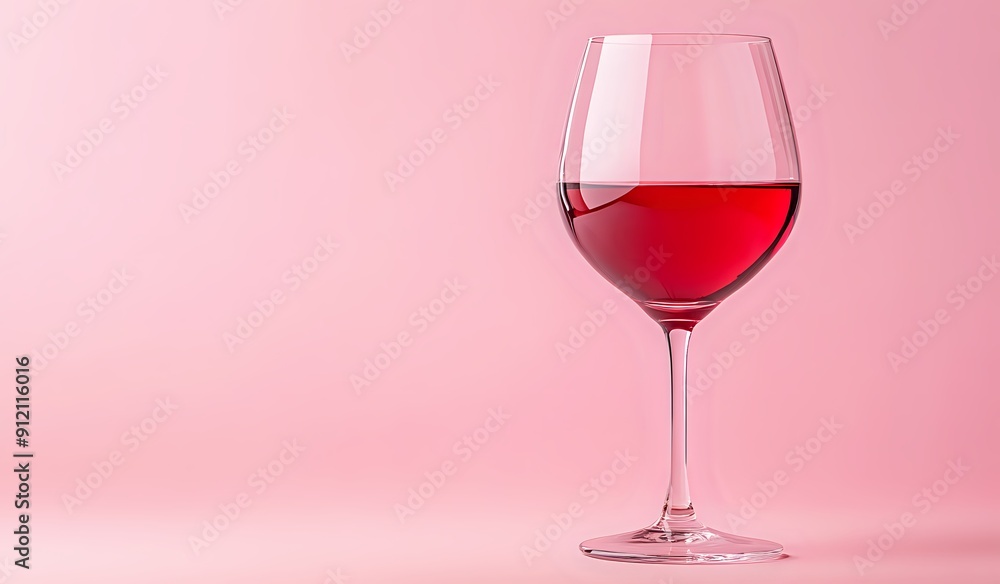 A Glass of Red Wine on a Pink Background - Minimalist Still Life Photography A Glass of Red Wine on a Pink Background - Minimalist Still Life Photography