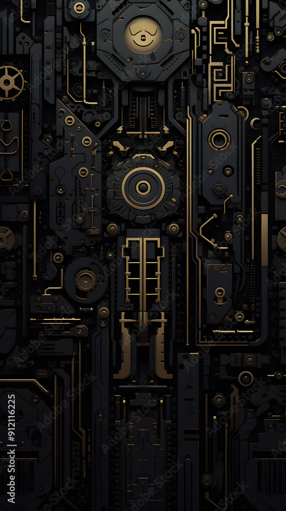 Digital technology black abstract geometric circuit graphic poster background Digital technology black abstract geometric circuit graphic poster background