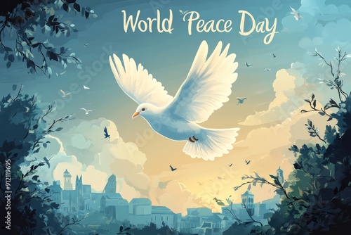 Dove of Peace, The overall tone of the image is optimistic and uplifting, with the dove symbolizing peace and