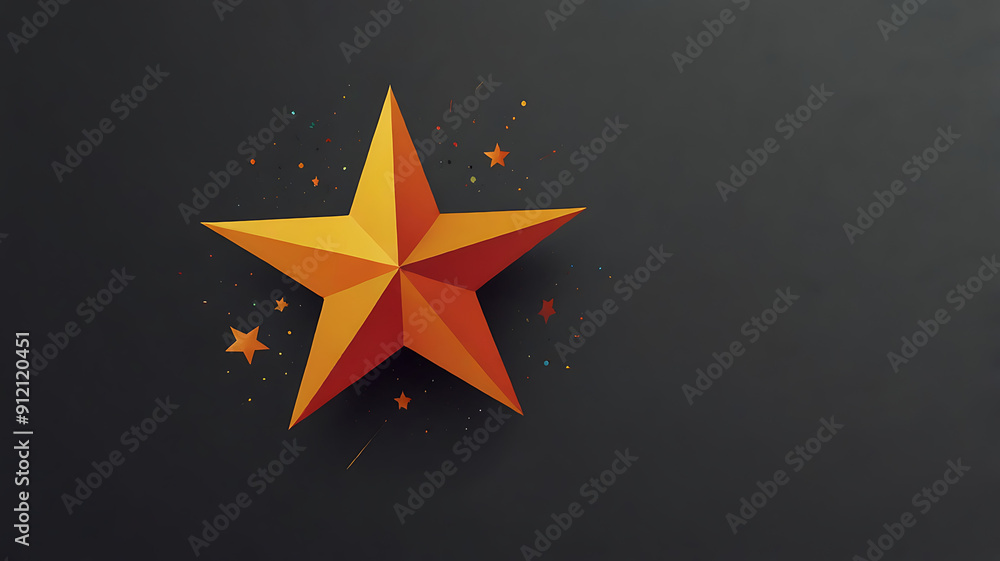 Minimalist 2D Flat-Style Art of a Star Icon, Featuring Simplified Points and a Single Bright Color, on a Plain White Background Minimalist 2D Flat-Style Art of a Star Icon, Featuring Simplified Points and a Single Bright Color, on a Plain White Background