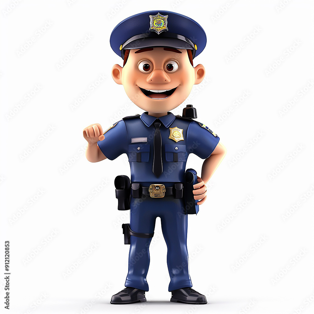 a policeman with a friendly smile, in a clean and bright setting, white background a policeman with a friendly smile, in a clean and bright setting, white background