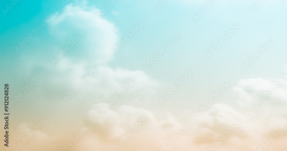 Obraz premium Beige sky blue pastel summer background cloud sunset cloudy landscape dusk beautiful light wallpaper dramatic scenic sunrise gradient space skyline weather twilight sunny horizon scene peaceful.