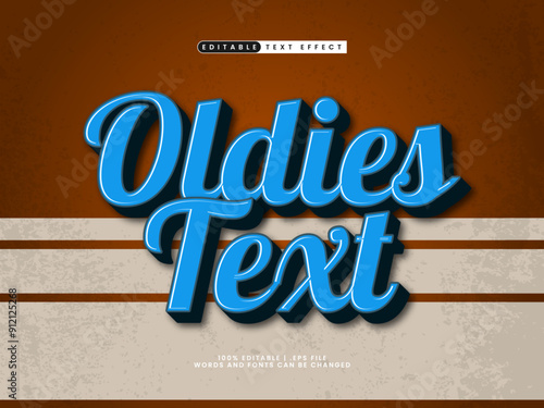 oldies text editable text effect in retro vintage and classic text style