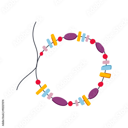 necklace friendship bracelet cartoon. cute bead, beads charm, retro seamless necklace friendship bracelet sign. isolated symbol vector illustration