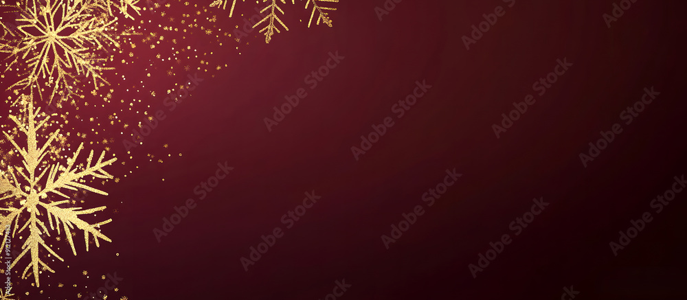 Snowflake border, Christmas background with white snowflakes frame on a maroon background with copy space design Snowflake border, Christmas background with white snowflakes frame on a maroon background with copy space design