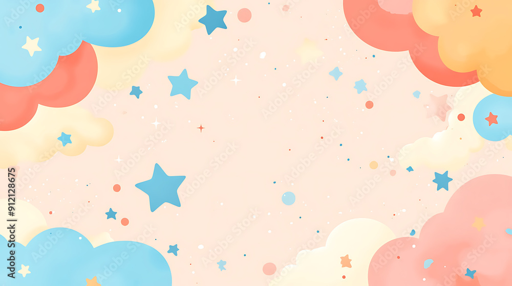 A colorful background with clouds and stars Pastel Wallpaper blue pink A colorful background with clouds and stars Pastel Wallpaper blue pink