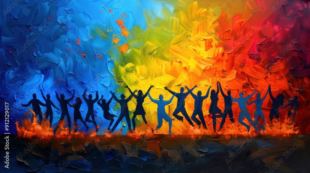 Obraz premium Vibrant Unity: A Celebration of Life and Diversity