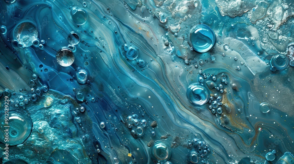 Abstract Blue and Gold Liquid Art Background Abstract Blue and Gold Liquid Art Background