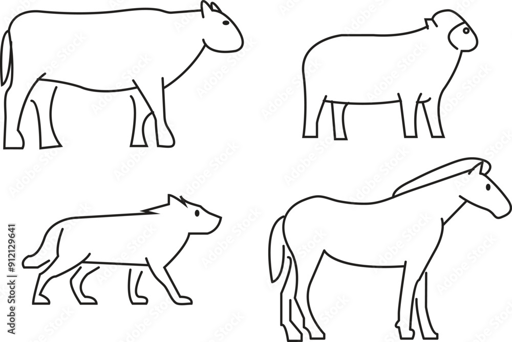 Vector set of farm animals flat icons. Contains icons cow, horse, goat, goose, donkey, rooster, pig, duck and more. Pixel perfect. simple vector icons with transparent background. Vector set of farm animals flat icons. Contains icons cow, horse, goat, goose, donkey, rooster, pig, duck and more. Pixel perfect. simple vector icons with transparent background.