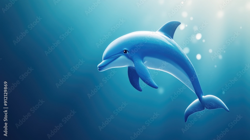 Dolphin swimming in ocean Dolphin swimming in ocean
