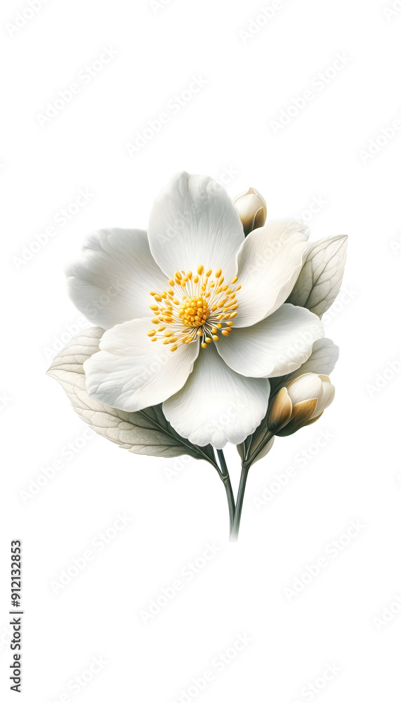Fototapeta premium White flower isolated on transparent background