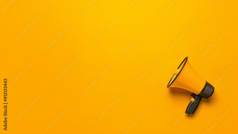 Megaphone on an orange background with space for text, refer a friend and affiliate promotion concept banner background with copyspace Megaphone on an orange background with space for text, refer a friend and affiliate promotion concept banner background with copyspace