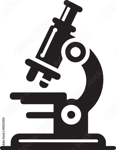 microscope vector silhouette illustration logo