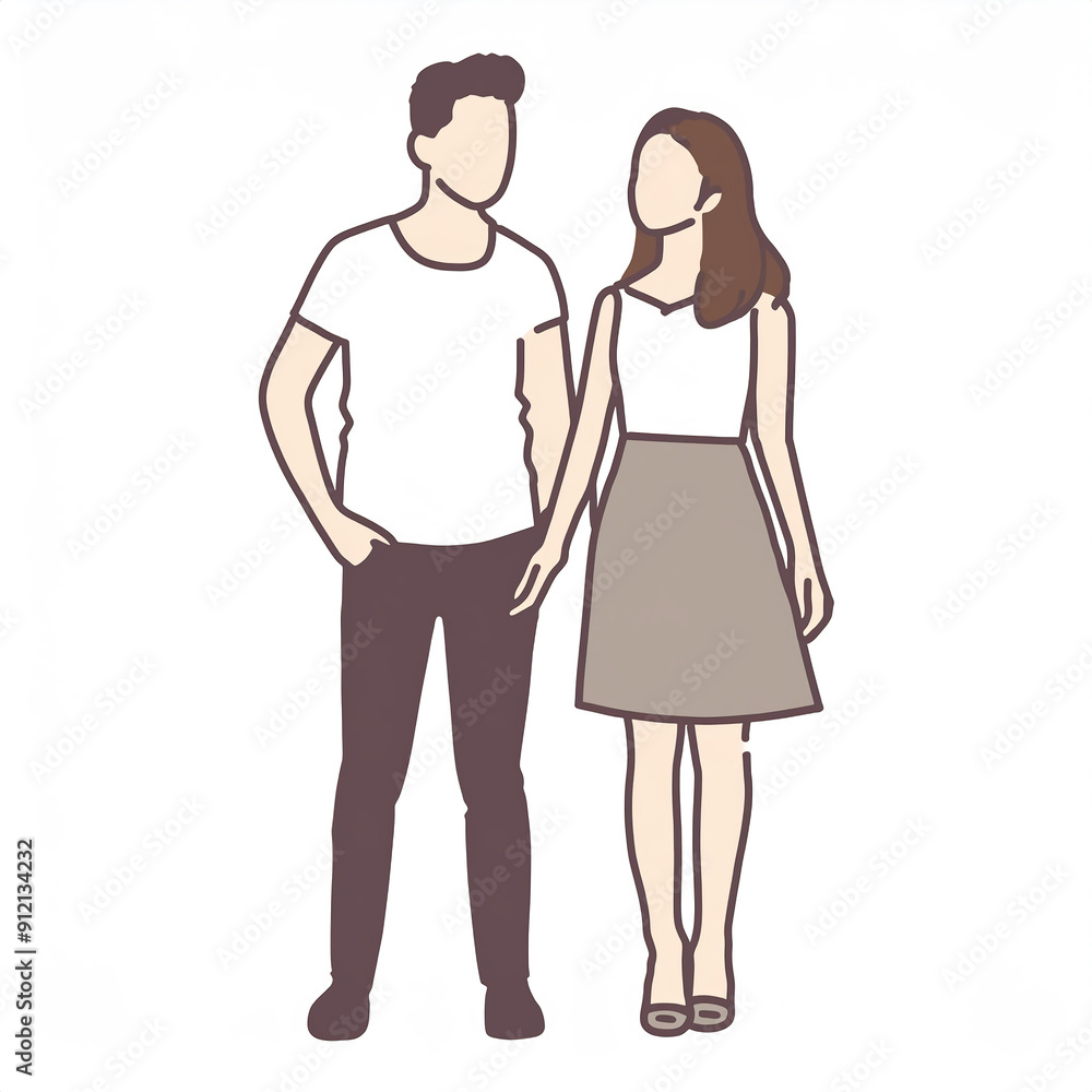 カップル/夫婦/恋人/男女/イラスト素材 カップル/夫婦/恋人/男女/イラスト素材