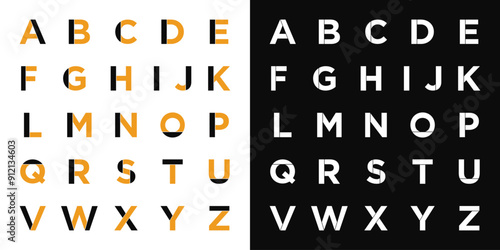 Elegant minimal modern alphabet design, abstrack style. Premium Vector
