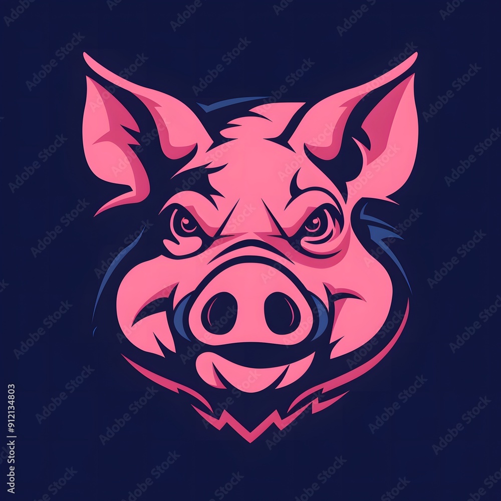 Obraz premium pig head illustration