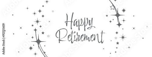 happy retirement card on white background	