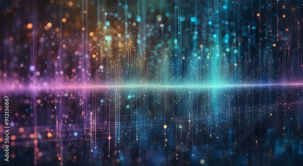 A colorful, abstract image with a blue line and purple and green lines A colorful, abstract image with a blue line and purple and green lines