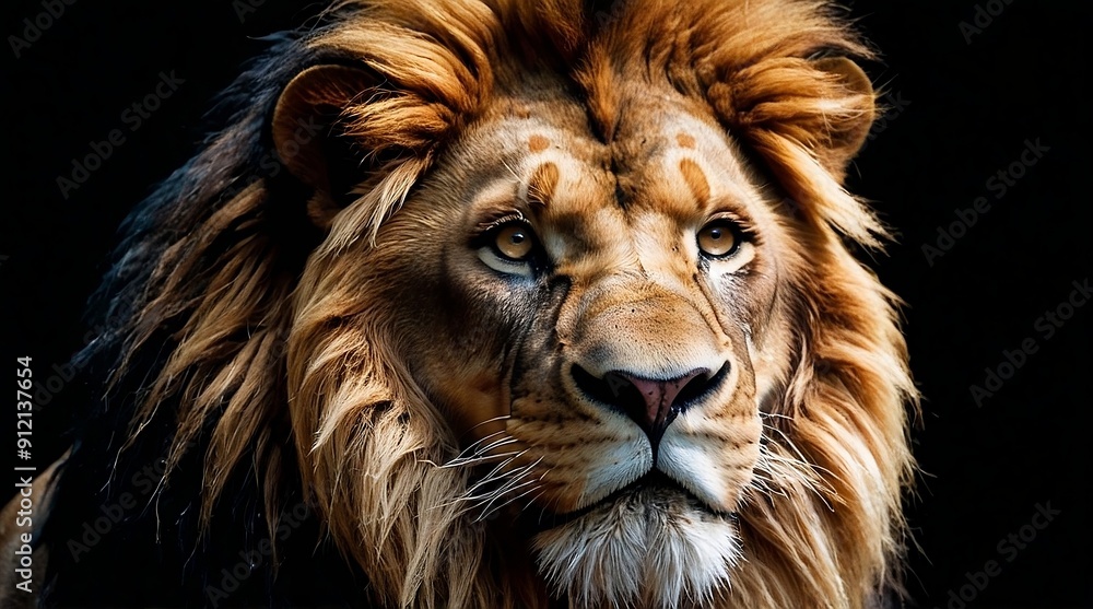 Naklejka premium Lion king isolated on black