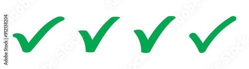 Green check mark and red cross icon set, circle, and square. Tick symbol in green color. Hand-drawn checkmark illustration. transparent Green check mark, green circle white tick symbols