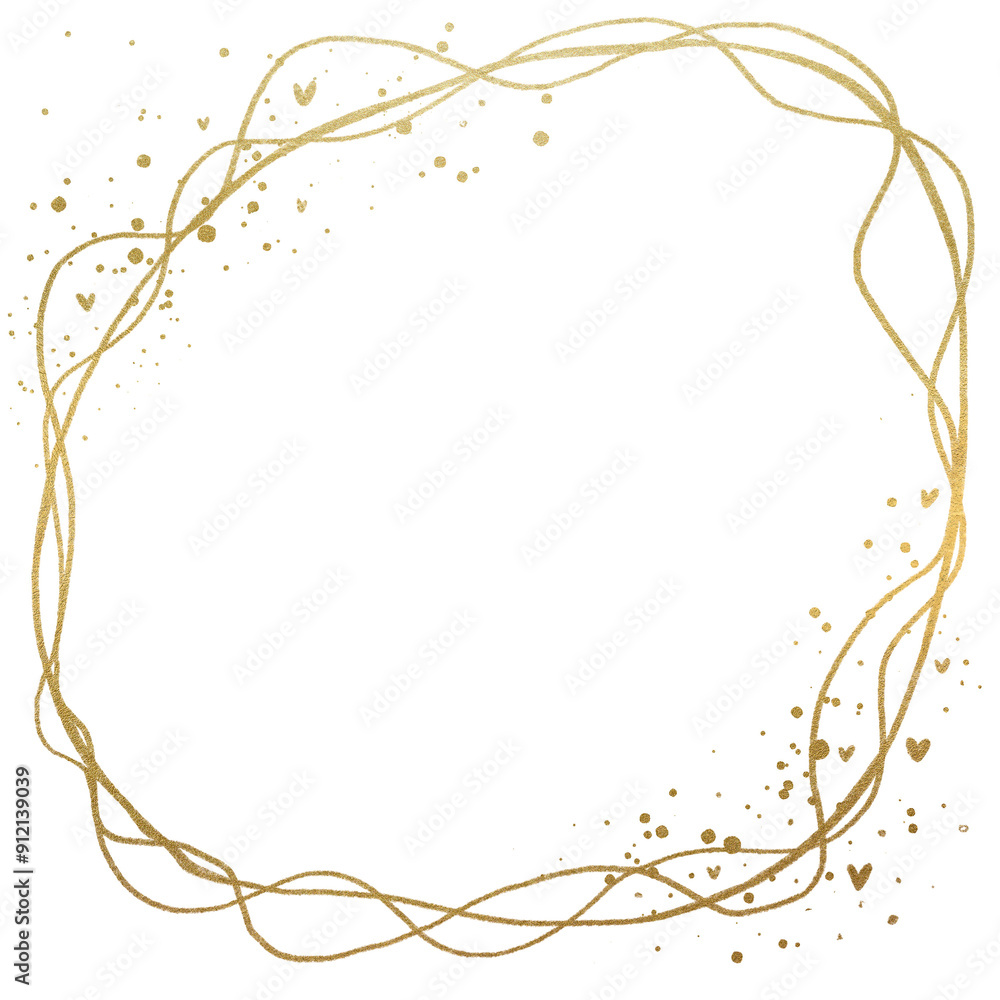 Wavy Border Golden Confetti Wavy Border Golden Confetti