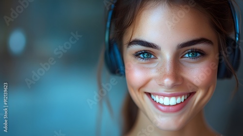 Friendly Customer Service Representative. Positive Customer Support concept photo