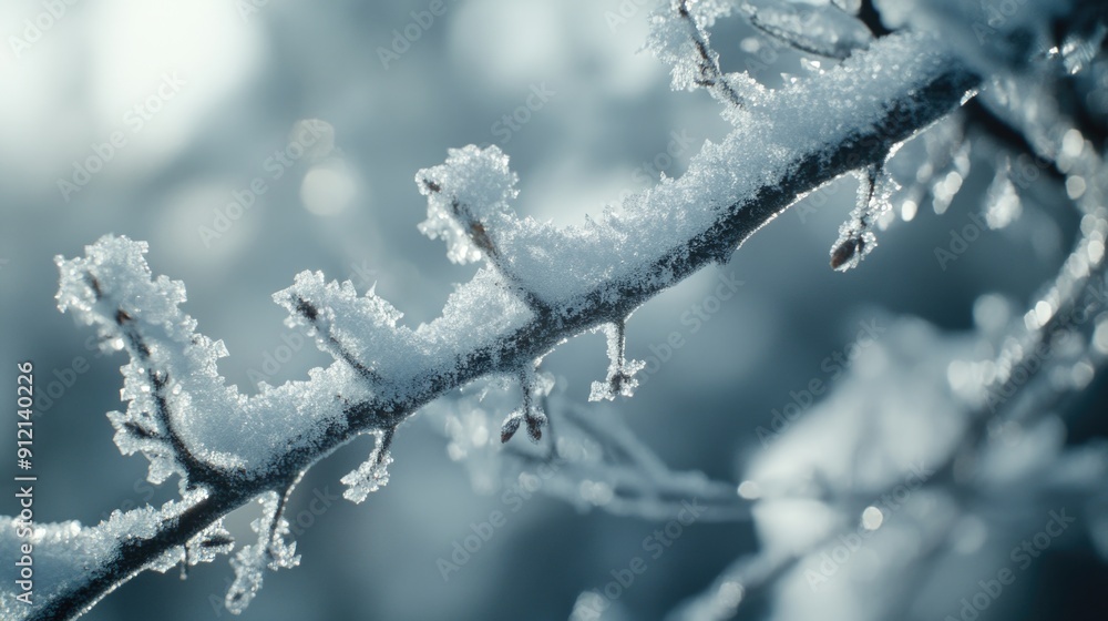 Snowy Tree Branch Close Up Snowy Tree Branch Close Up