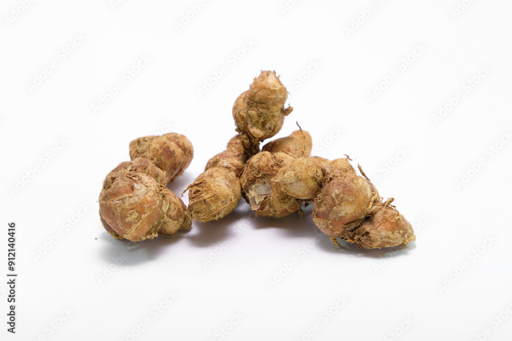 kitchen spices or galangal or Kaempferia galanga on a white background kitchen spices or galangal or Kaempferia galanga on a white background