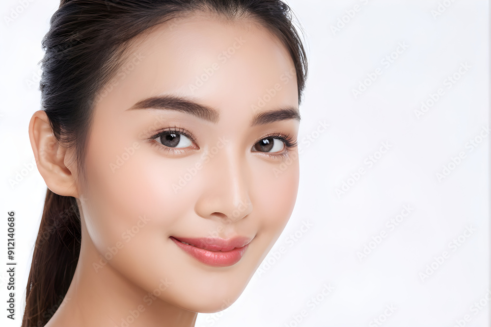 Beautiful young asian woman with clean fresh skin on white background, Face care, Facial treatment, Cosmetology, beauty and spa, Asian women portrait.
Beautiful young asian woman with clean fresh skin on white background, Face care, Facial treatment, Cosmetology, beauty and spa, Asian women portrait.