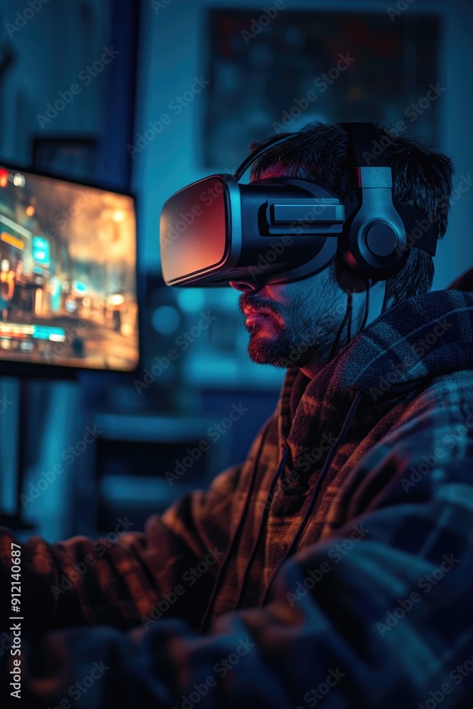 Man in VR Headset Man in VR Headset