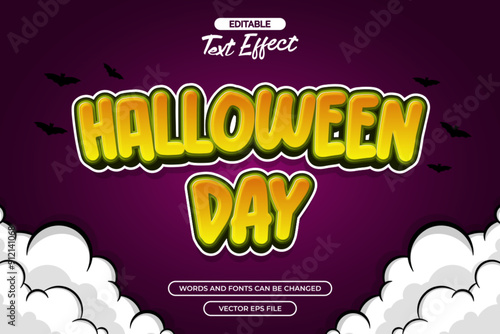 Halloween day editable text effect vector