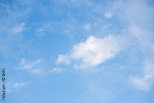 Sky background with clouds. White clouds against a blue sky.