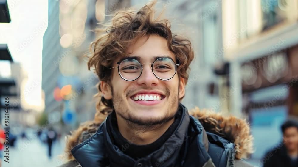 A young man in a winter coat and round glasses gazes thoughtfully, embodying a reflective moment on a bustling city street.
A young man in a winter coat and round glasses gazes thoughtfully, embodying a reflective moment on a bustling city street.